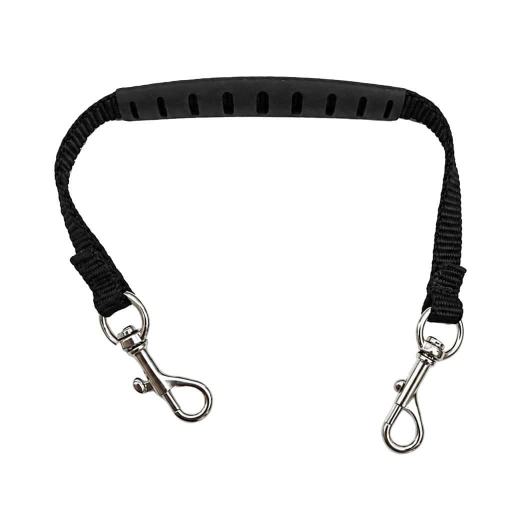 TM-4230-CH Durable black scanner lanyard with metal clips for electronic devices and barcode scanners.