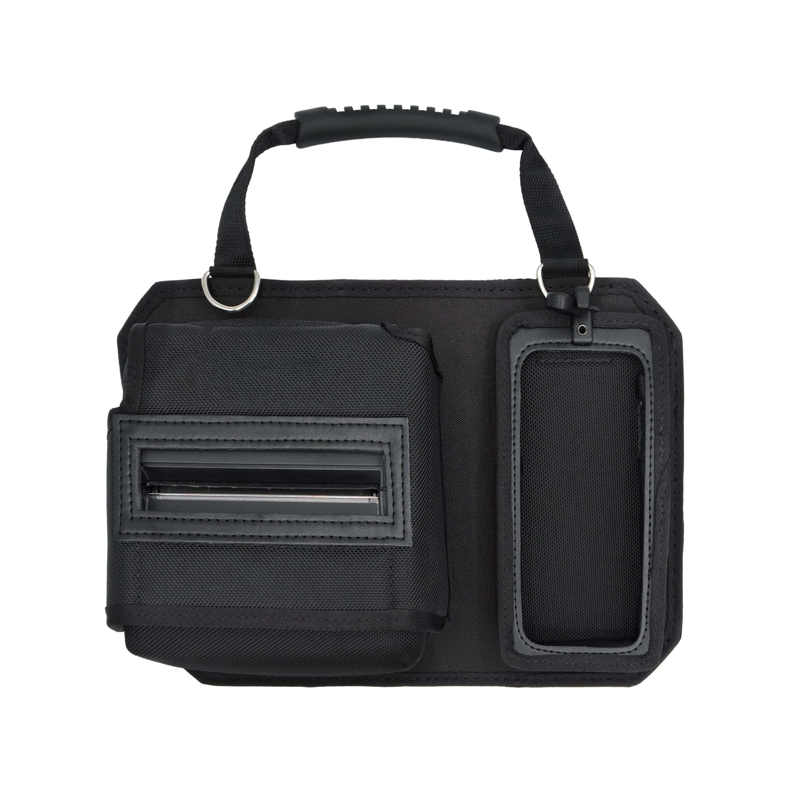 TM-CIXR-RJ4230-HB (5) Durable black case with multiple compartments for scanners, barcodes, and electronic devices.